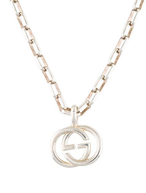 gucci interlocking g pendant necklace|gucci necklace with heart pendant.